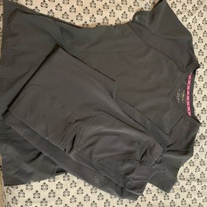 Grey scrubs, various brands, size small